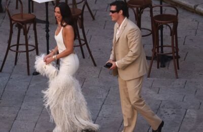 Dua Lipa and Callum Turner say ‘I do’ again in Italy with Elton John performance